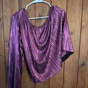 Metallic Women's Off Shoulder Shirt